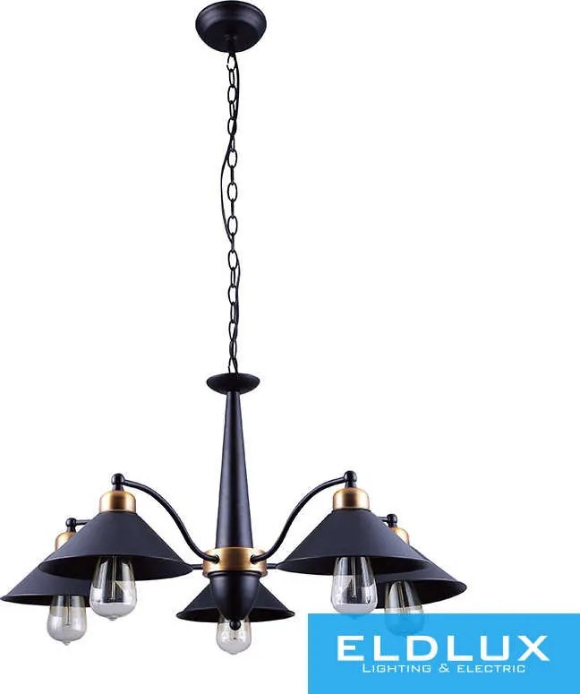 ELDLUX BELLA Csillár Fekete 5×E27 Max 60W