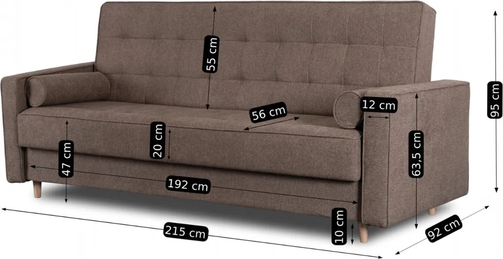 Dönthető kanapé barna színben. MALTA