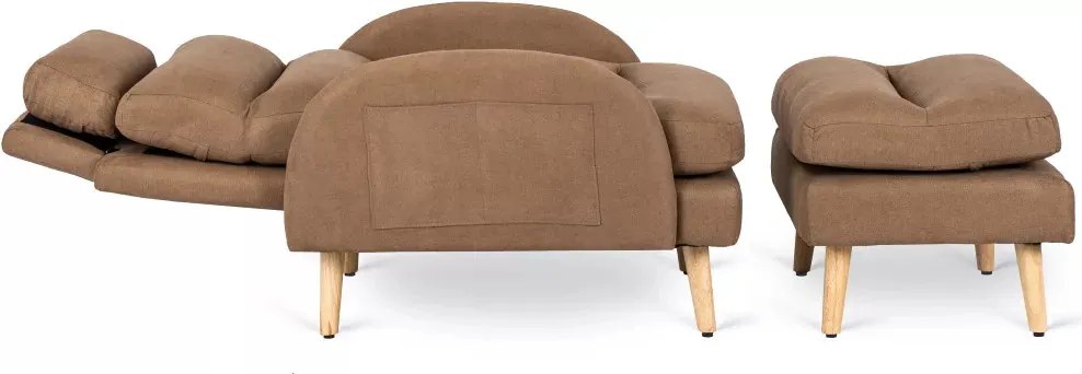 Kényelmes Fotel Barna Színben Lábtartóval. HENRY Belföldi Raktárról