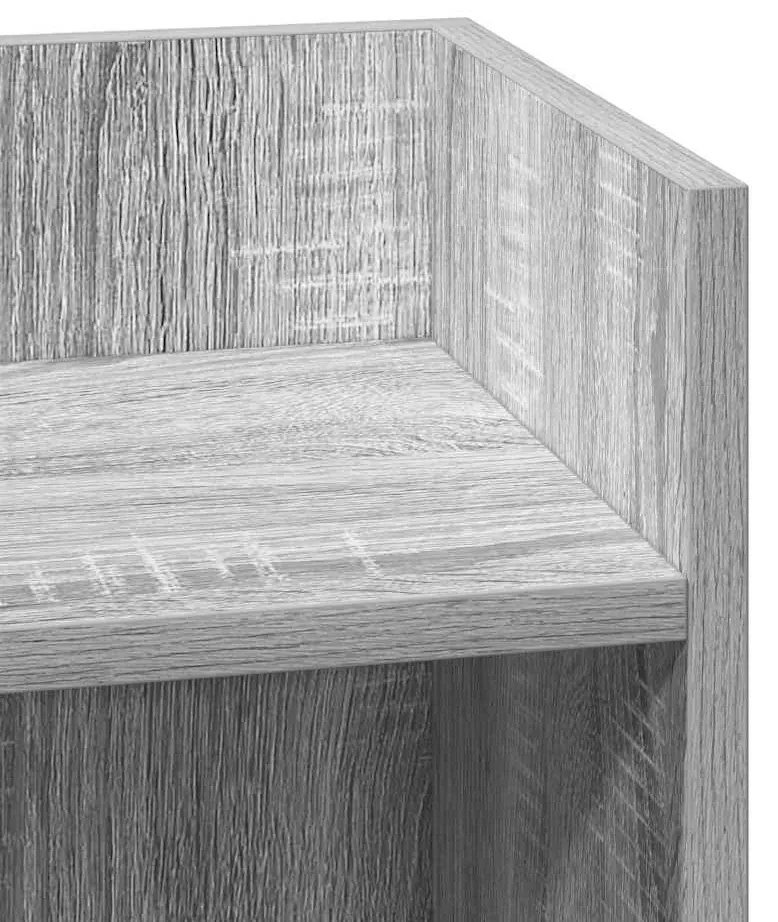 szürke sonoma színű kisasztal polccal 25,5 x 27 x 60 cm