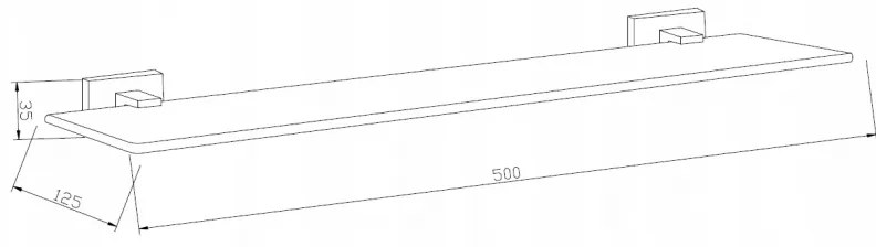 Mexen kiegészítők, ARNO üvegpolc, fekete, 7020737-70