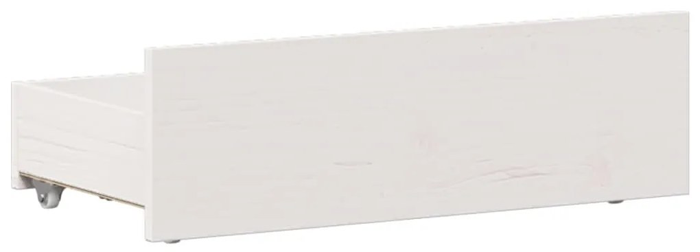 fehér tömör fenyőfa fejtámlás ágykeret matrac nélkül 75x190 cm
