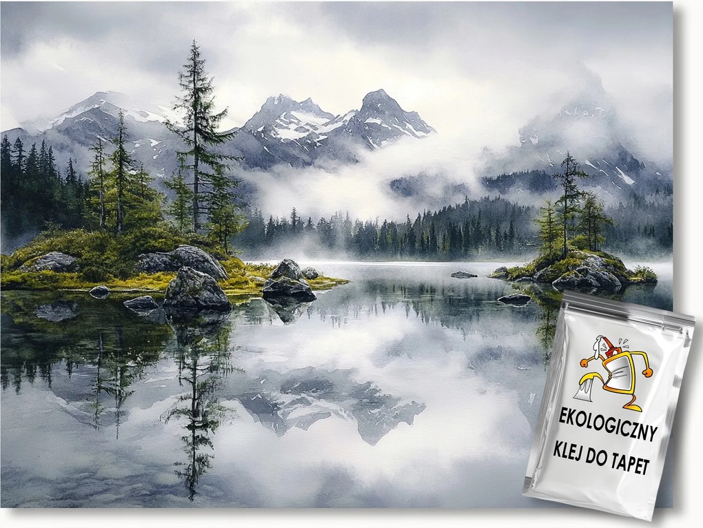 Fotótapéta Flizelina Tájkép Hegyek Erdő Tó Fjord Köd 400x280 ragasztó