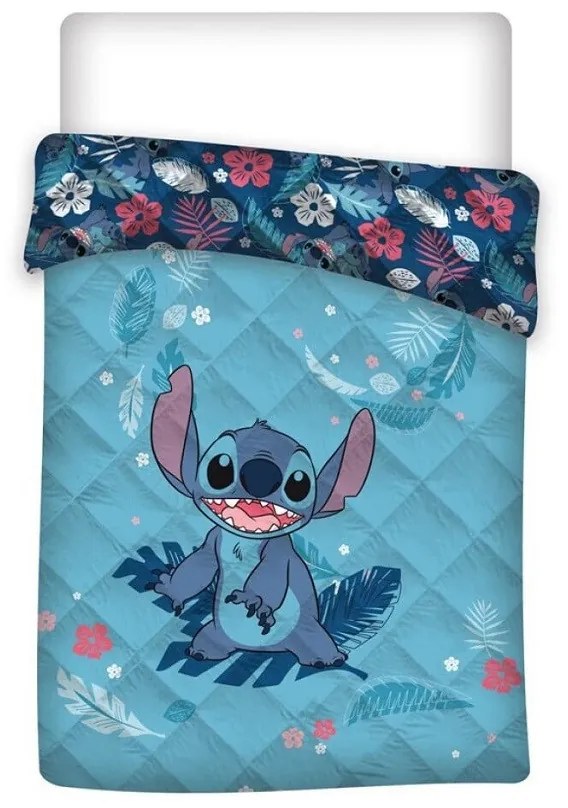 Disney Lilo és Stitch, A csillagkutya Leaf steppelt ágytakaró, paplan 140x200cm
