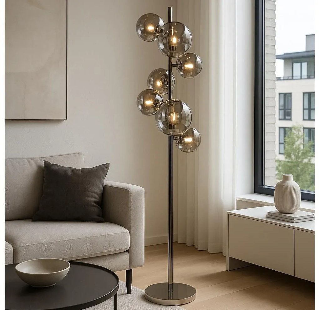 Brilagi - LED állólámpa MILLA 7xG9/3W/230V fekete króm/füstszínű