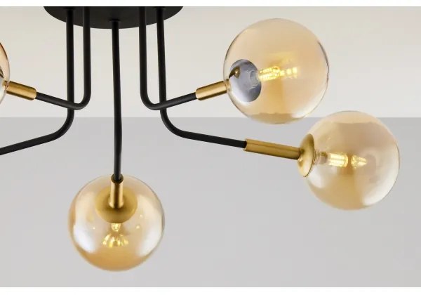 Jupiter 2038 - Felületre szerelhető csillár BURANO 5xG9/10W/230V fekete/arany/bézs