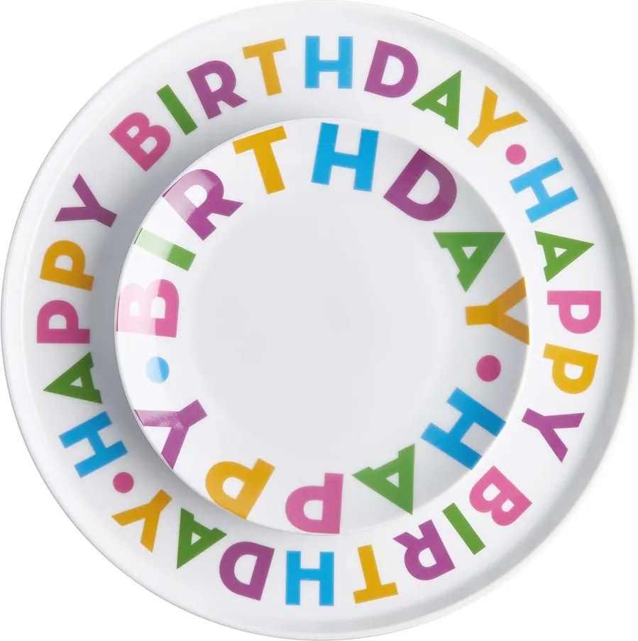 HAPPY BIRTHDAY tortatányér Ø 30 cm, színes