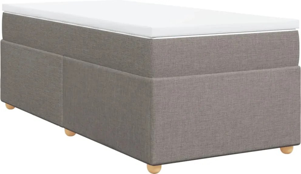 vidaXL tópszínű szövet rugós ágy matraccal 90 x 200 cm