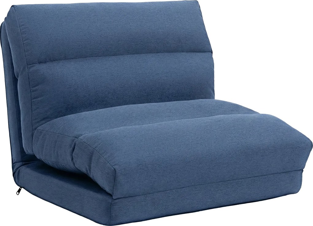 HOMCOM egyszemélyes pihenőfotel – dönthető, ággyá alakítható, 5 fokozat, 120 kg teherbírás, kék, 70 x 72 x 56 cm | Aosom