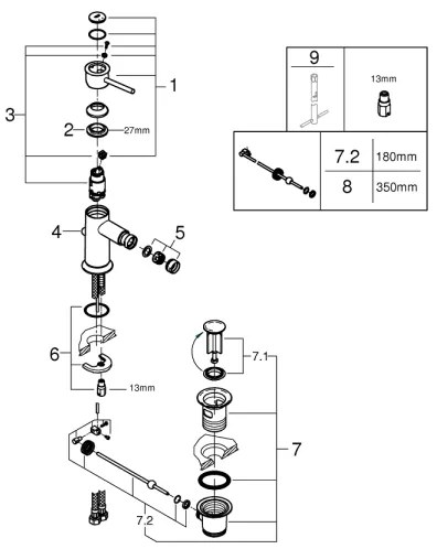 GROHE 23785000 - START CLASSIC bidé csaptelep, fényes króm