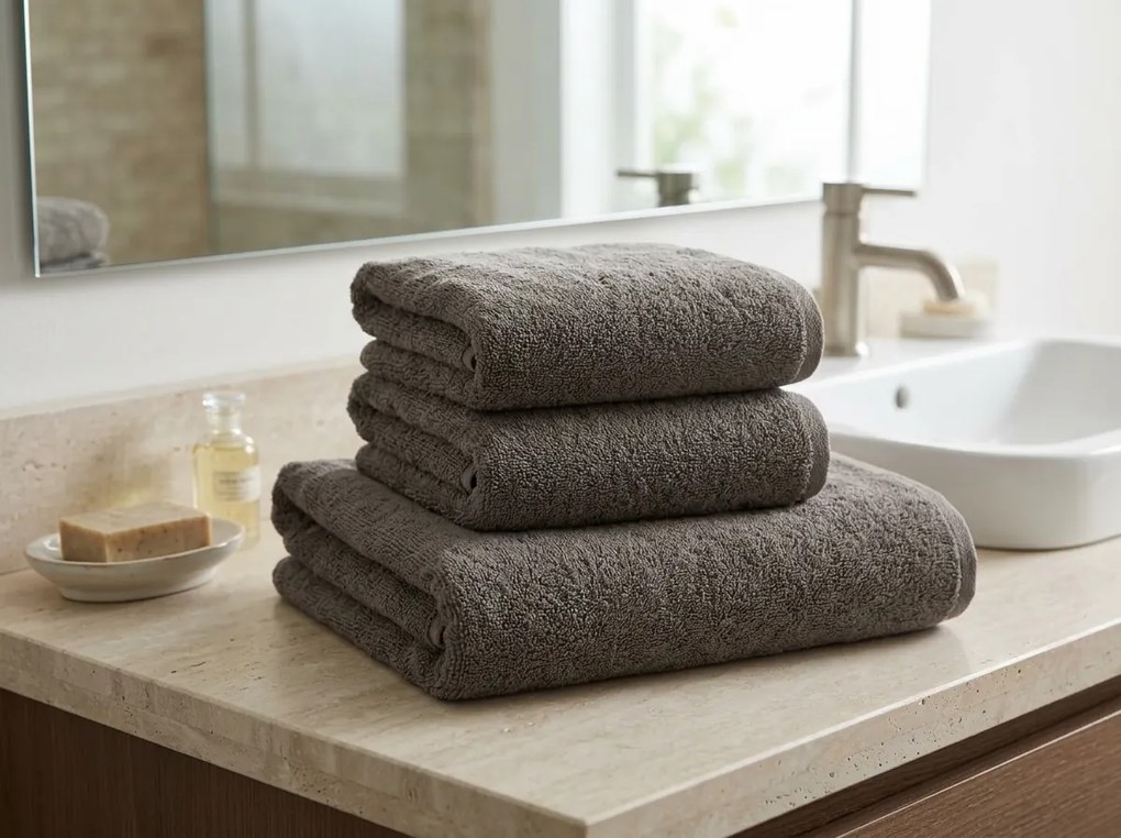 Törölköző NORIELLE 50x90 cm sötétszürke, 100% pamut