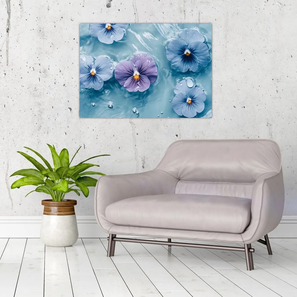 Kép - Ibolyák a vízben (70x50 cm)