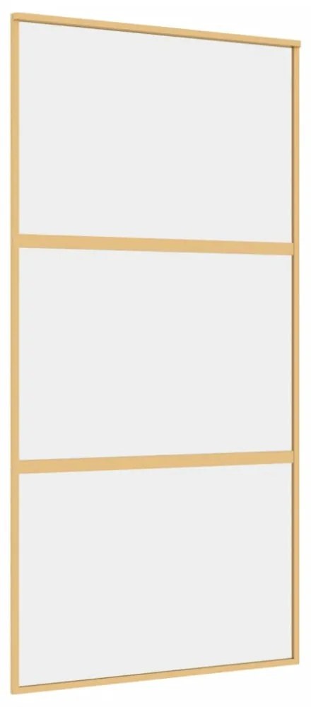 aranyszínű átlátszó ESG üveg és alumínium tolóajtó 102,5x205 cm