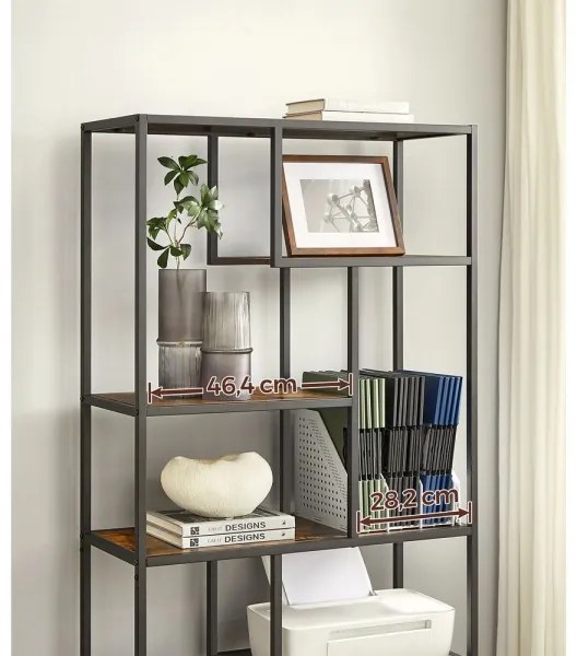 NAVARO könyvespolc barna/fekete