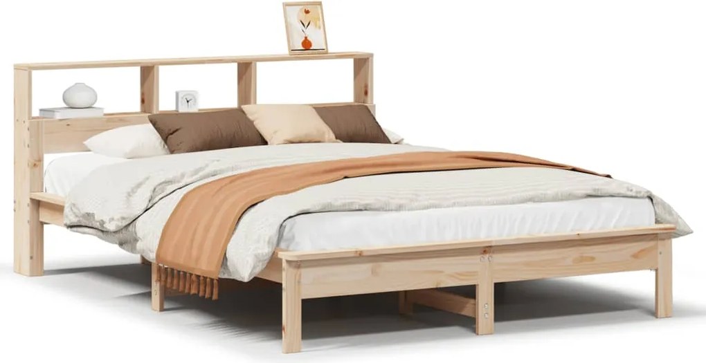 vidaXL tömör fenyőfa ágy matrac nélkül 150x200 cm
