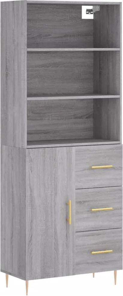 vidaXL szürke sonoma szerelt fa magasszekrény 69,5 x 34 x 180 cm