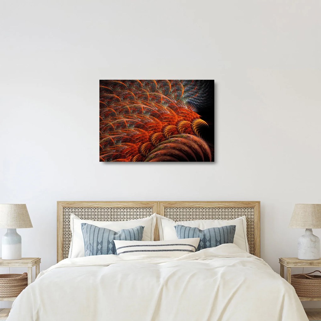 Üveg kép - Absztrakt toll utánzat (70x50 cm)