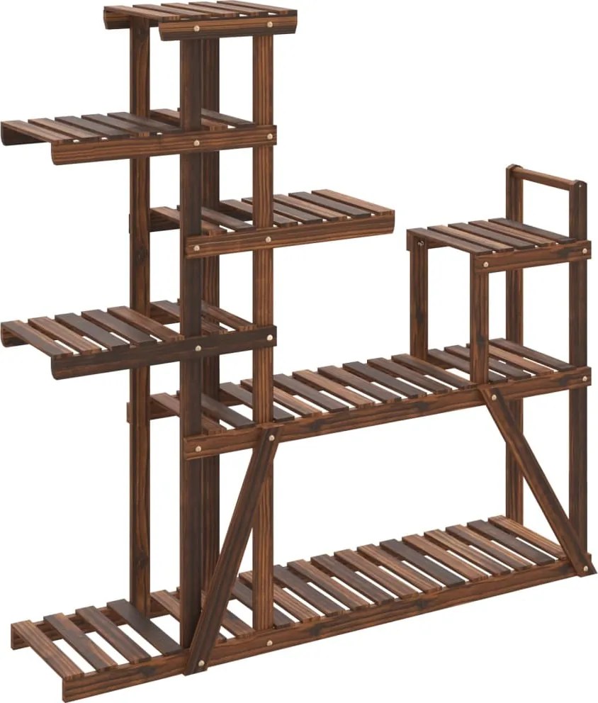 vidaXL tömör fenyőfa virágtartó állvány 110x25x111 cm
