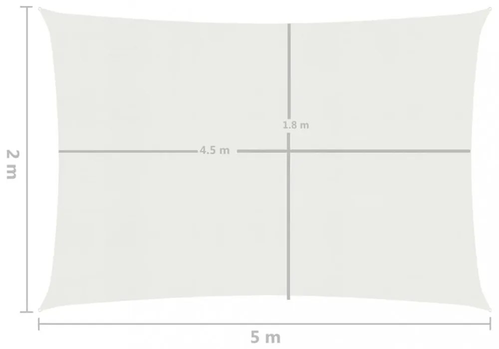 fehér HDPE napvitorla 160 g/m² 2 x 5 m