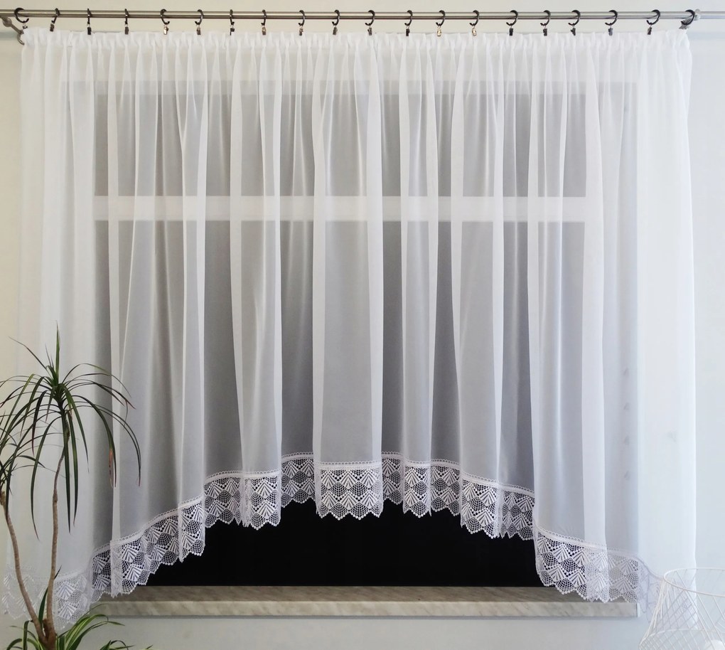 Mg 1843 Függöny Fátyol Fehér gipiura 15cm 400x160 Ív