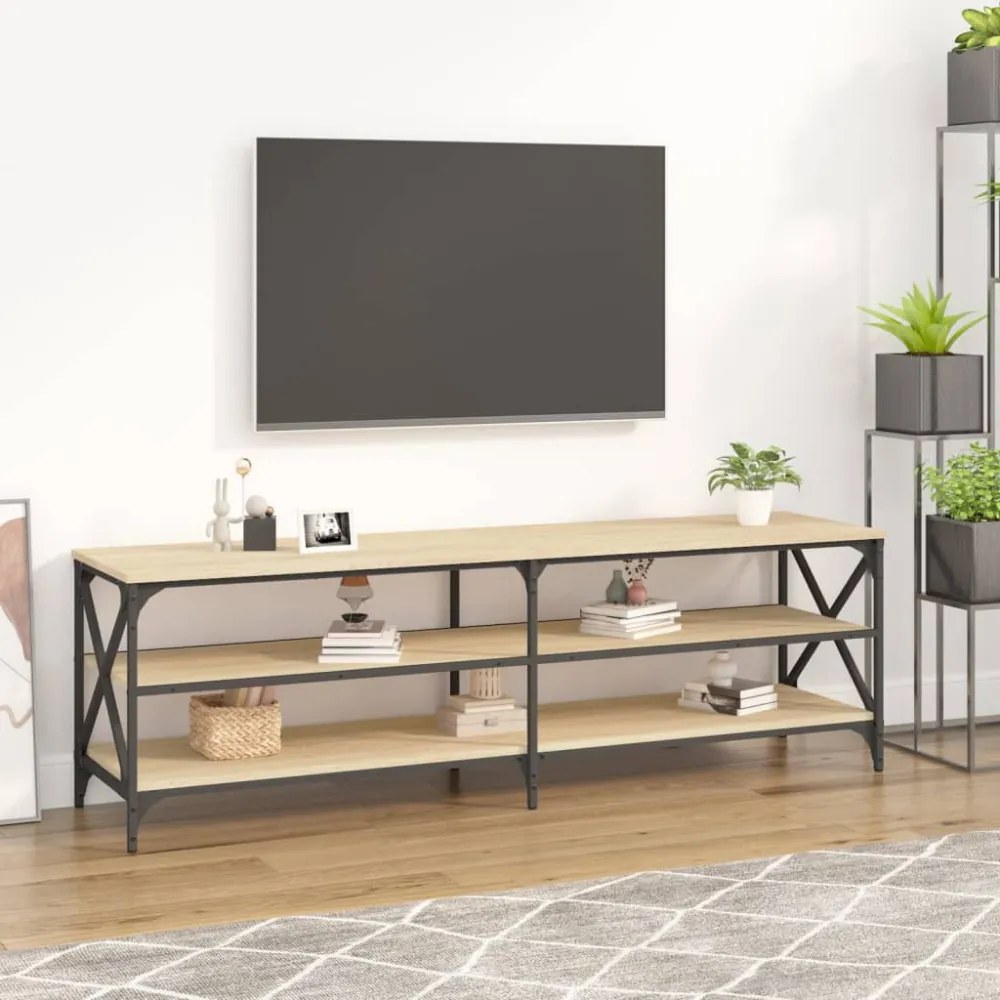 sonoma tölgy színű szerelt fa TV-szekrény 160 x 40 x 50 cm
