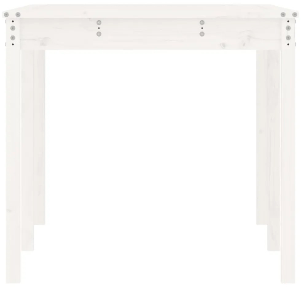 fehér tömör fenyőfa kerti asztal 159,5 x 82,5 x 76 cm