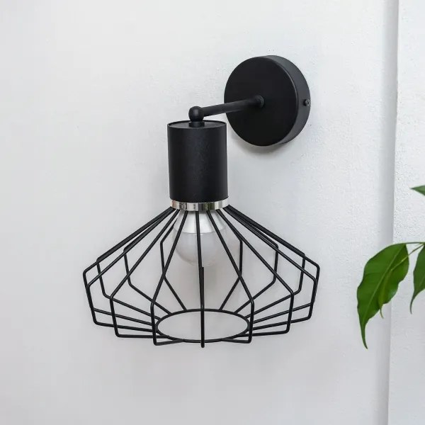 Fali lámpa SOLANO 1xE27/15W/230V fekete/fényes króm