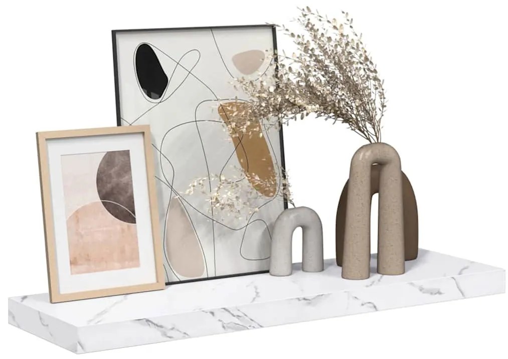 Falpolc Falra szerelhető Fehér márvány 90 x 23,5 x 4 cm Faanyag