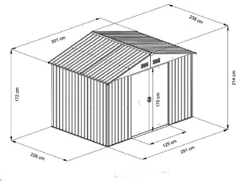 Avenberg Kerti ház szerszámokra, 3.0 x 2.4m ANTRACIT SD-X0810-H170