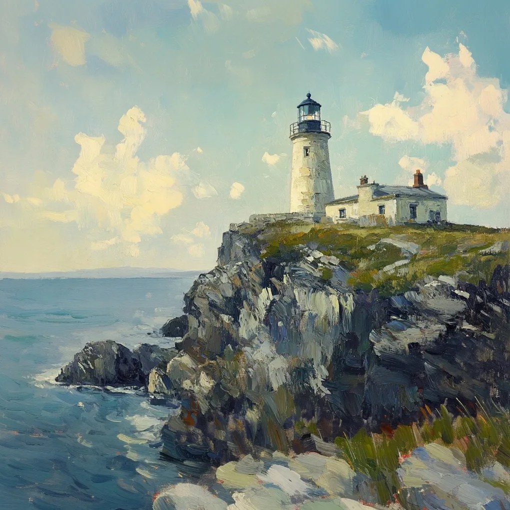 Vászonkép Canvas Tájkép Írország Szikla Tenger Világítótorony 40x40