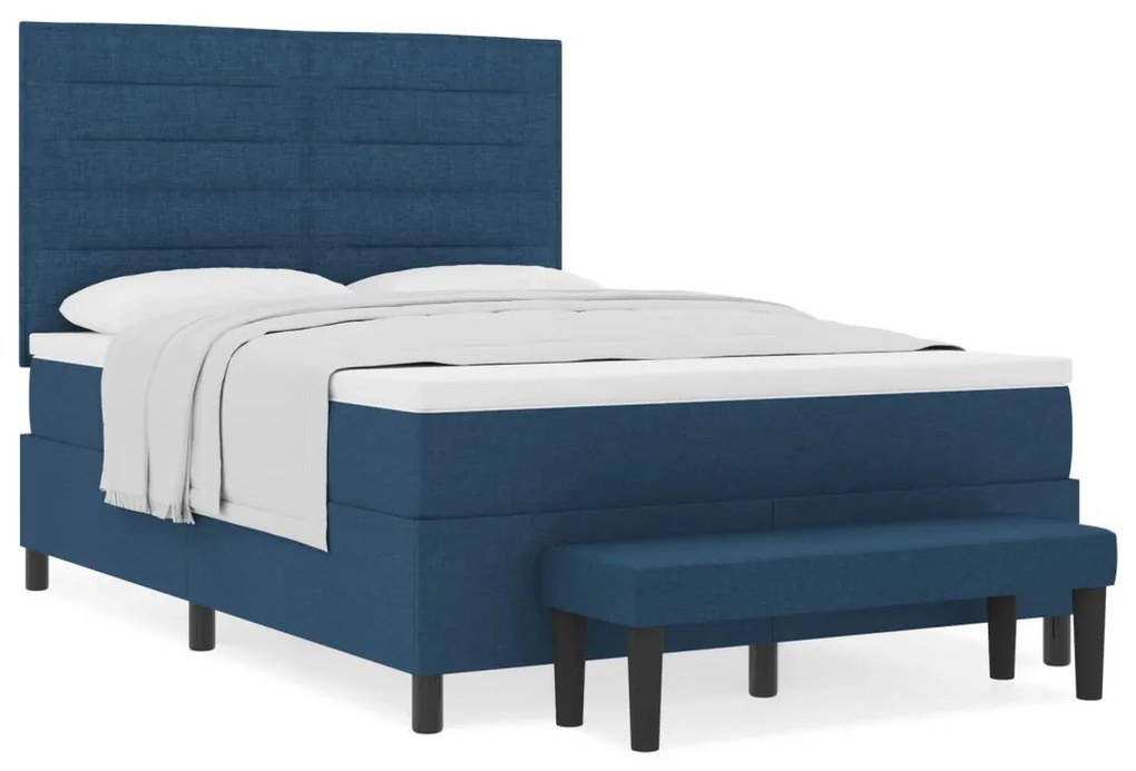 Box Spring Ágy Matraccal és Pad Fekete 160x200 cm Szövet