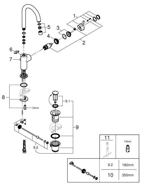 GROHE 23783000 - mosdócsaptelep START CLASSIC 311 mm fényes króm