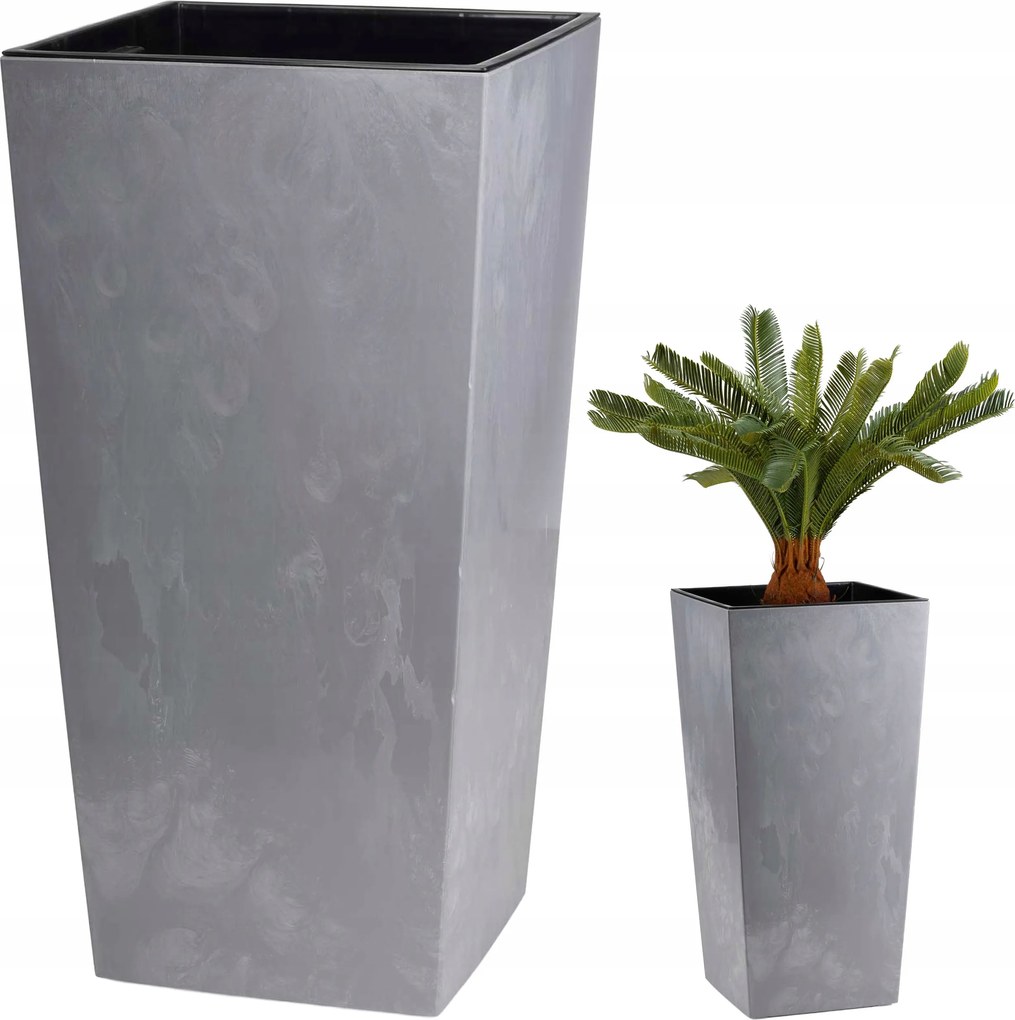 Virágtartó Szürke Beton virágtartó Magas betéttel 68x35 öko
