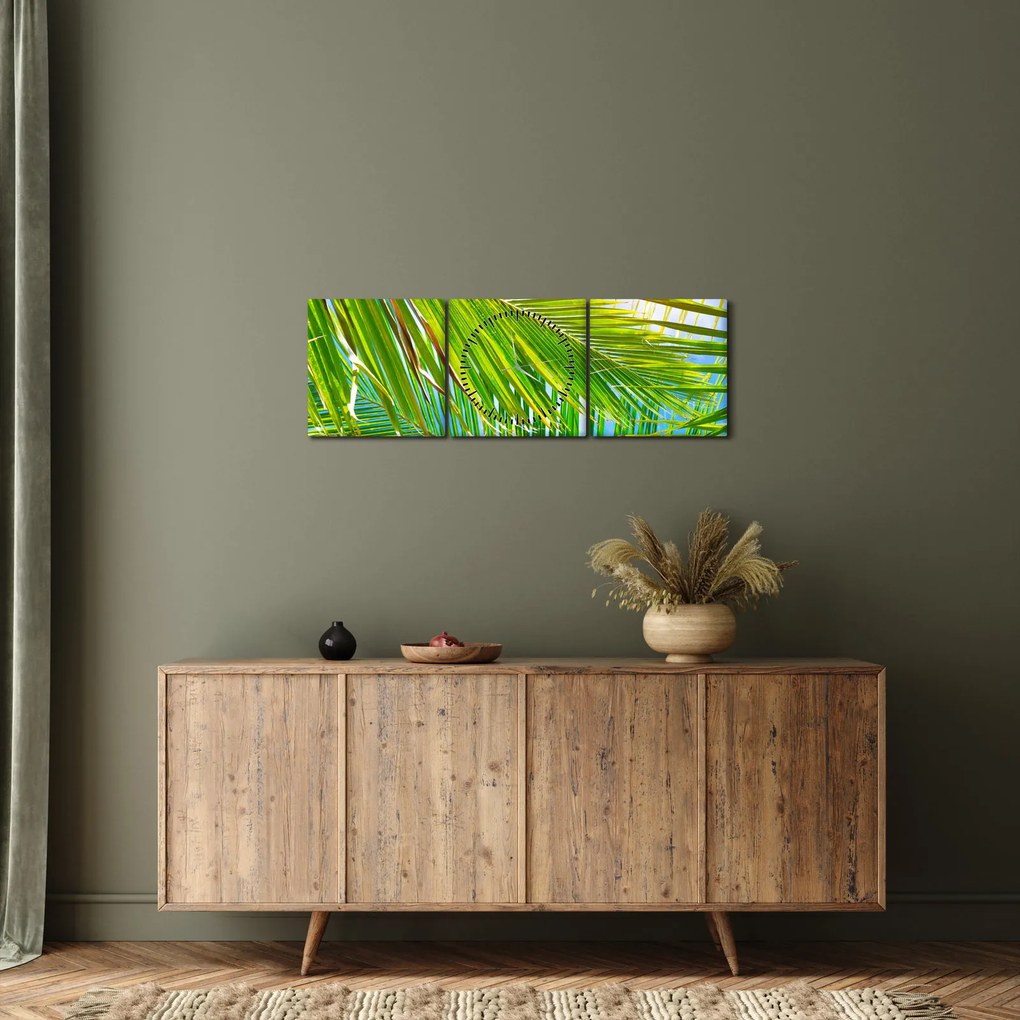 Kép - Pálmalevelek (órával) (90x30 cm)