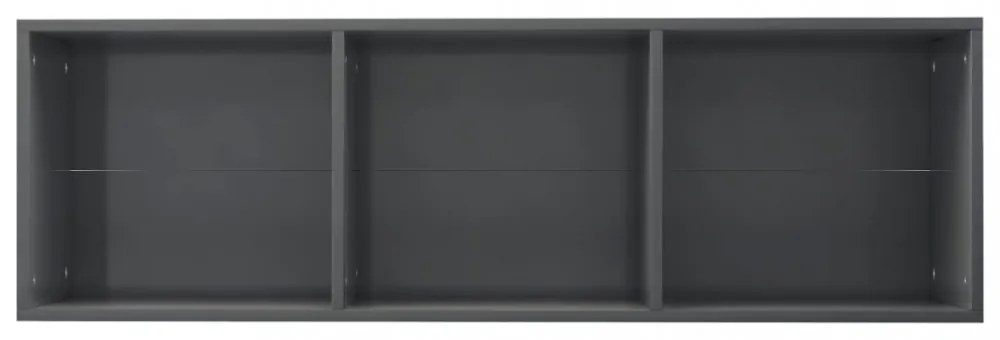 magasfényű szürke szerelt fa könyv-/TV-szekrény 36x30x114 cm