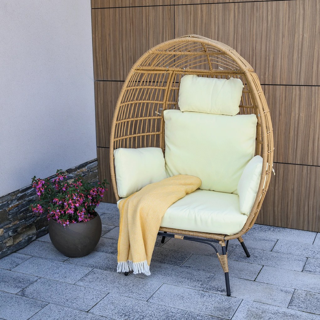 Rattan fotel, természetes/fekete/bézs, KARMEN