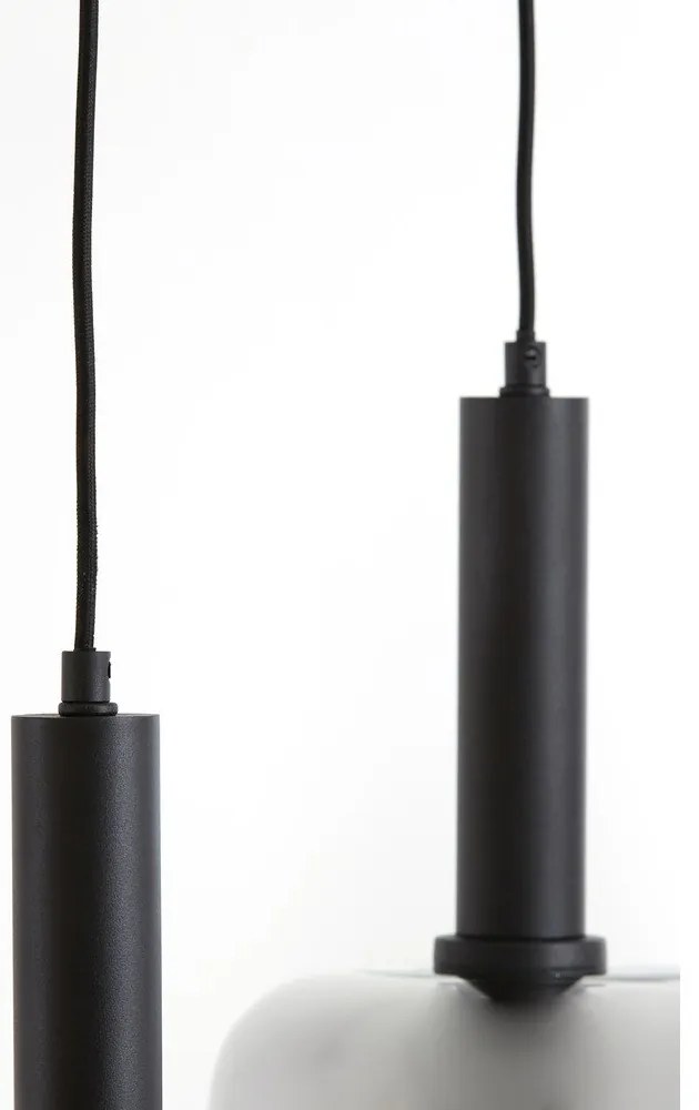 Fekete mennyezeti lámpa üveg búrával 100x22 cm Lekar – Light &amp; Living