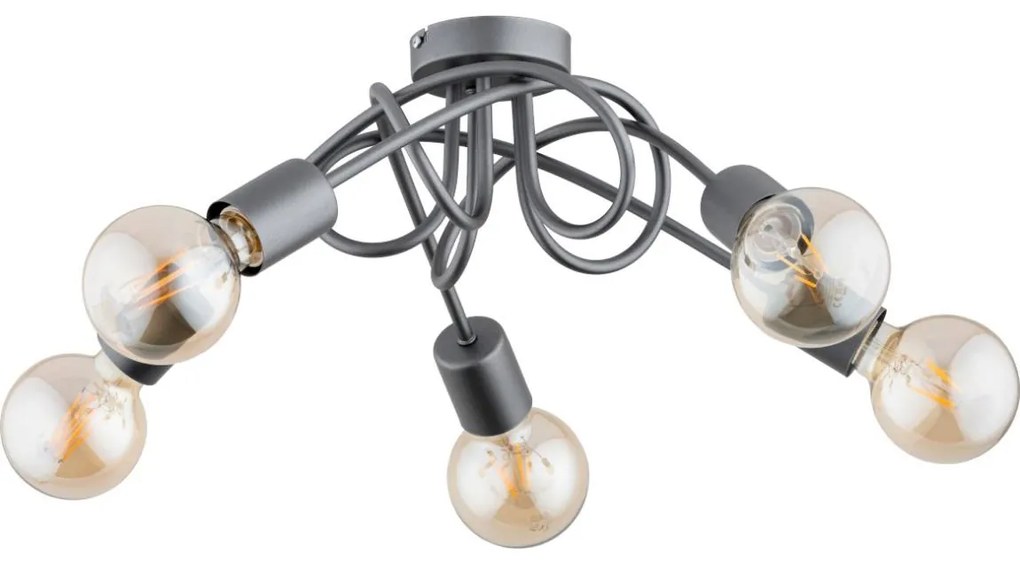 Felületre szerelhető csillár INTER 5xE27/15W/230V szürke