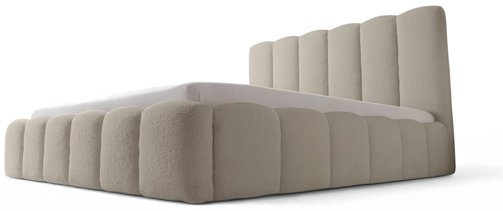 Aura kárpitozott ágy ágyneműtartóval 160x200 cm - bézs Quelle 05 bouclé
