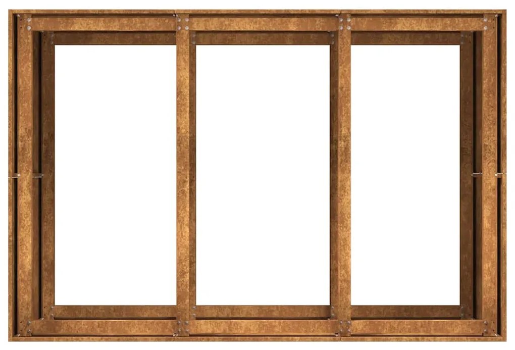 ültető rozsdás 120x80x80 cm időjárásálló acélból