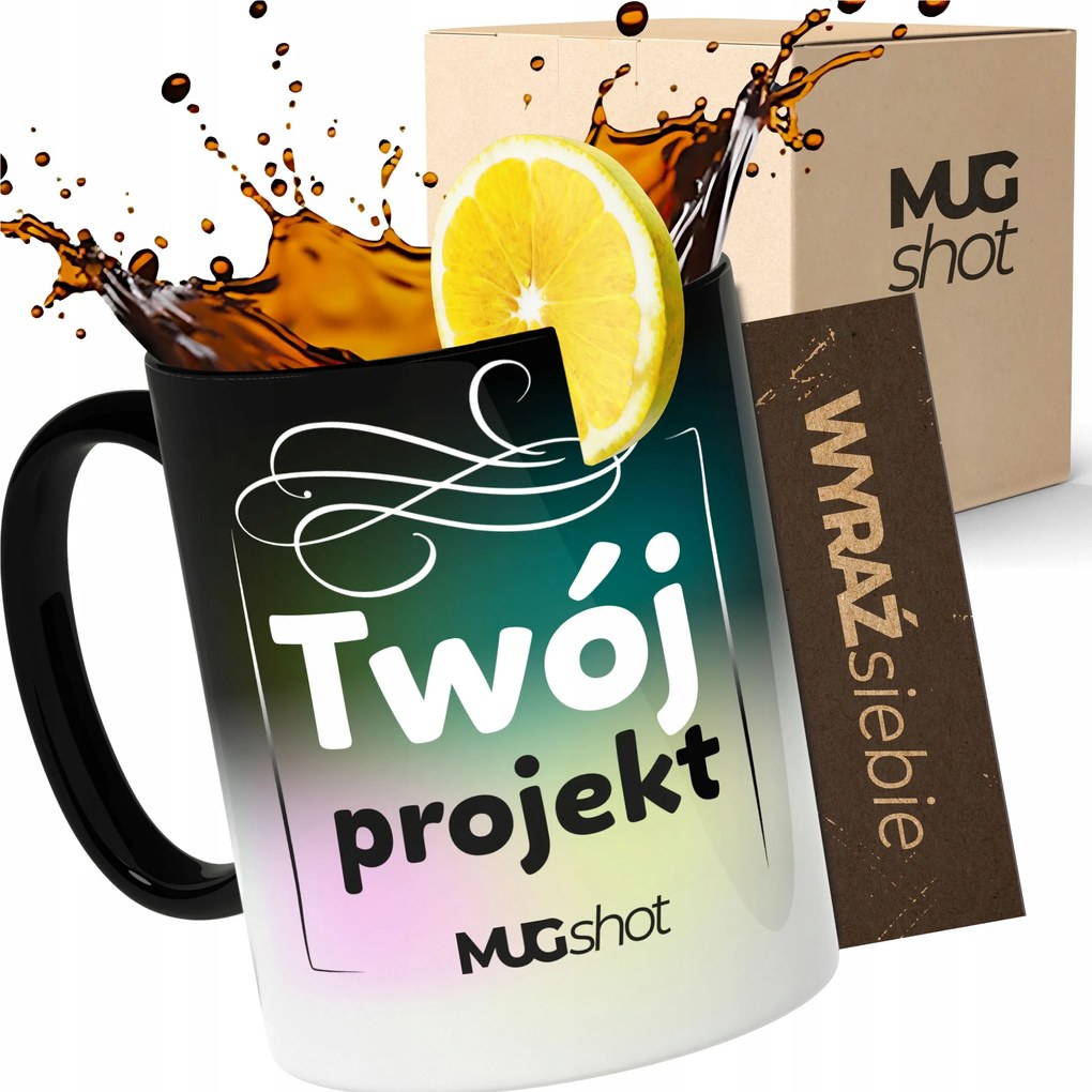 Varázslatos fotó bögre nyomtatott logóval ajándék varázsló doboz