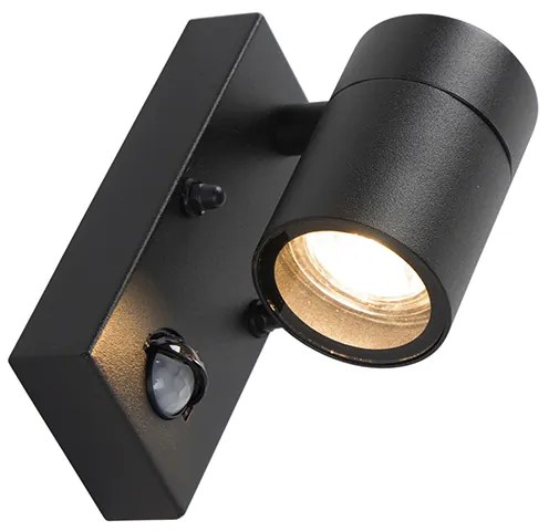 Kültéri fali lámpa fekete mozgásérzékelővel IP44 - Solo