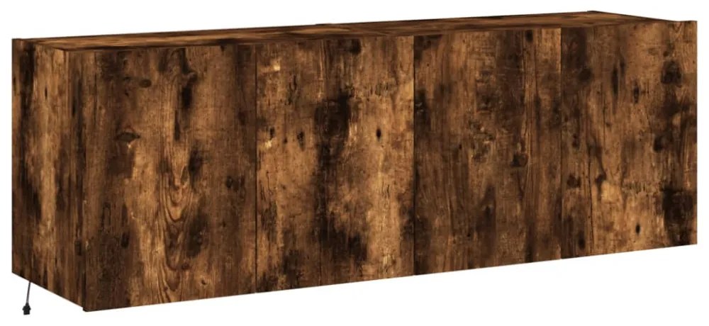 2 db füstös tölgy fali TV-szekrény LED-ekkel 60x35x41 cm