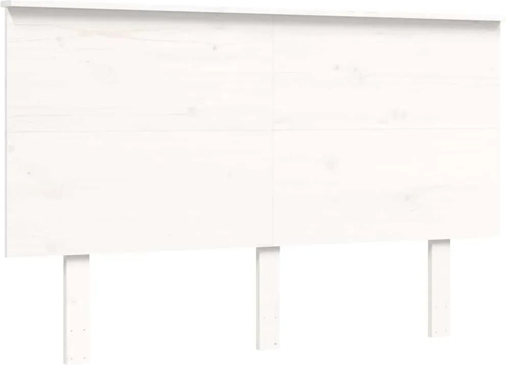 Fehér tömör fa ágy időseknek fejtámlával 140x200 cm