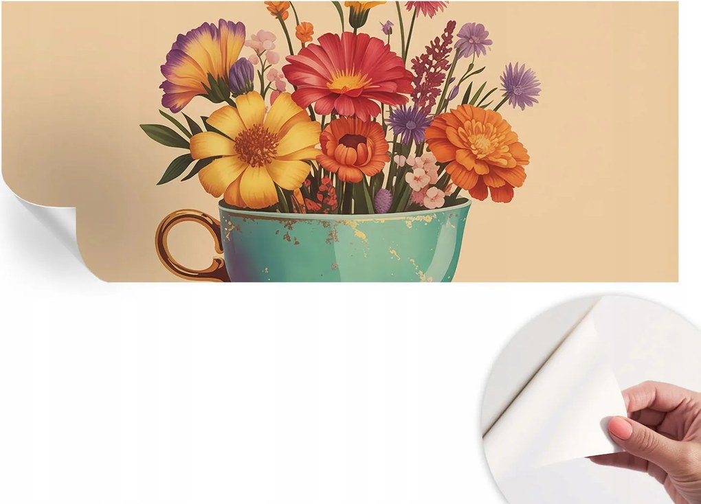 Öntapadós Dekoratív Fotótapéta Hálószobába Színes csokor 250x104 cm