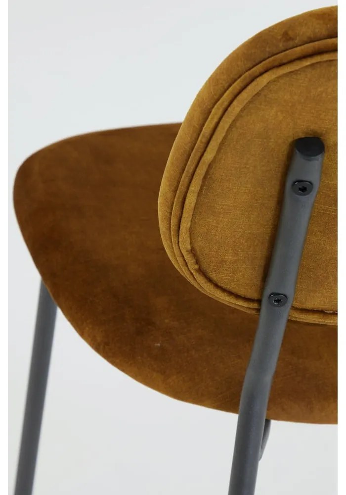 Mustársárga bársony bárszék 92 cm Emma – Light & Living