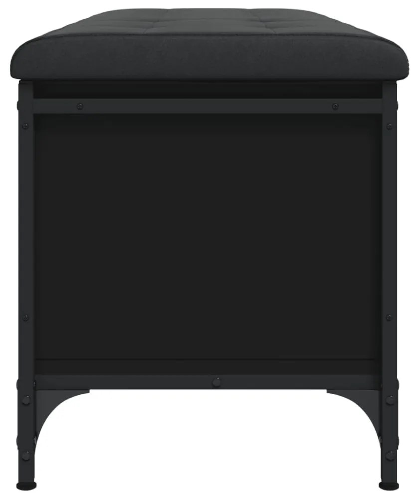 fekete szerelt fa tárolópad 102 x 42 x 45 cm