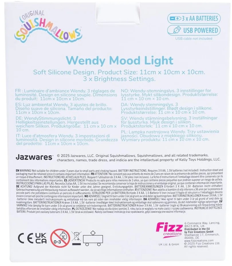 Zöld gyerek éjjelilámpa Fizz Wendy – SQUISHMALLOWS