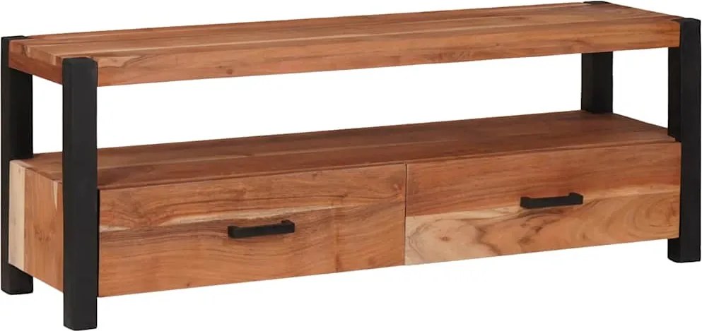 vidaXL TV szekrény fiókkal Barna 110 x 30 x 40 cm tömör akácfa