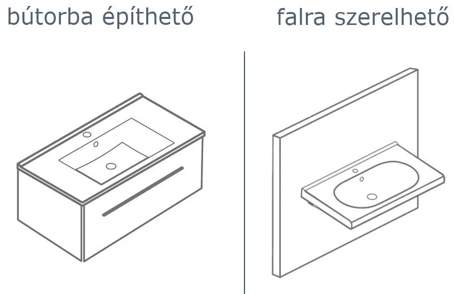 CeraStyle CITY MINI - porcelán mosdó - JOBB csaplyukkal - 50 x 25 cm